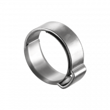 Treated steel single ear o clips with INOX 301 ring