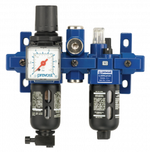 ALTO 1 - 2-piece-set - Filter-Regulator-Lubricator (gauge included) with wall bracket and diverter block