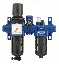 ALTO 2 - 2-piece-set - Filter-Regulator-Lubricator (gauge included) with wall bracket and diverter block