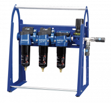 Combination Sub-micronic filters for water-based paint spray guns on gantry