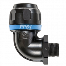 PPS1 9CM - 90°aluminium tapered male thread elbow fitting for pipe