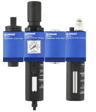 Filter-regulator lubricator with manual valve and dry outlet - 4 units