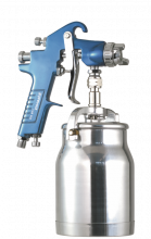 Suction-feed spray gun for technical spray painting