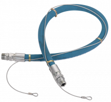 Connection hoses with safety cable - Male swivel connections