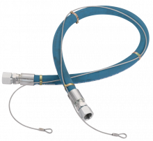 Connection hoses with steel safety cable - Female swivel connections